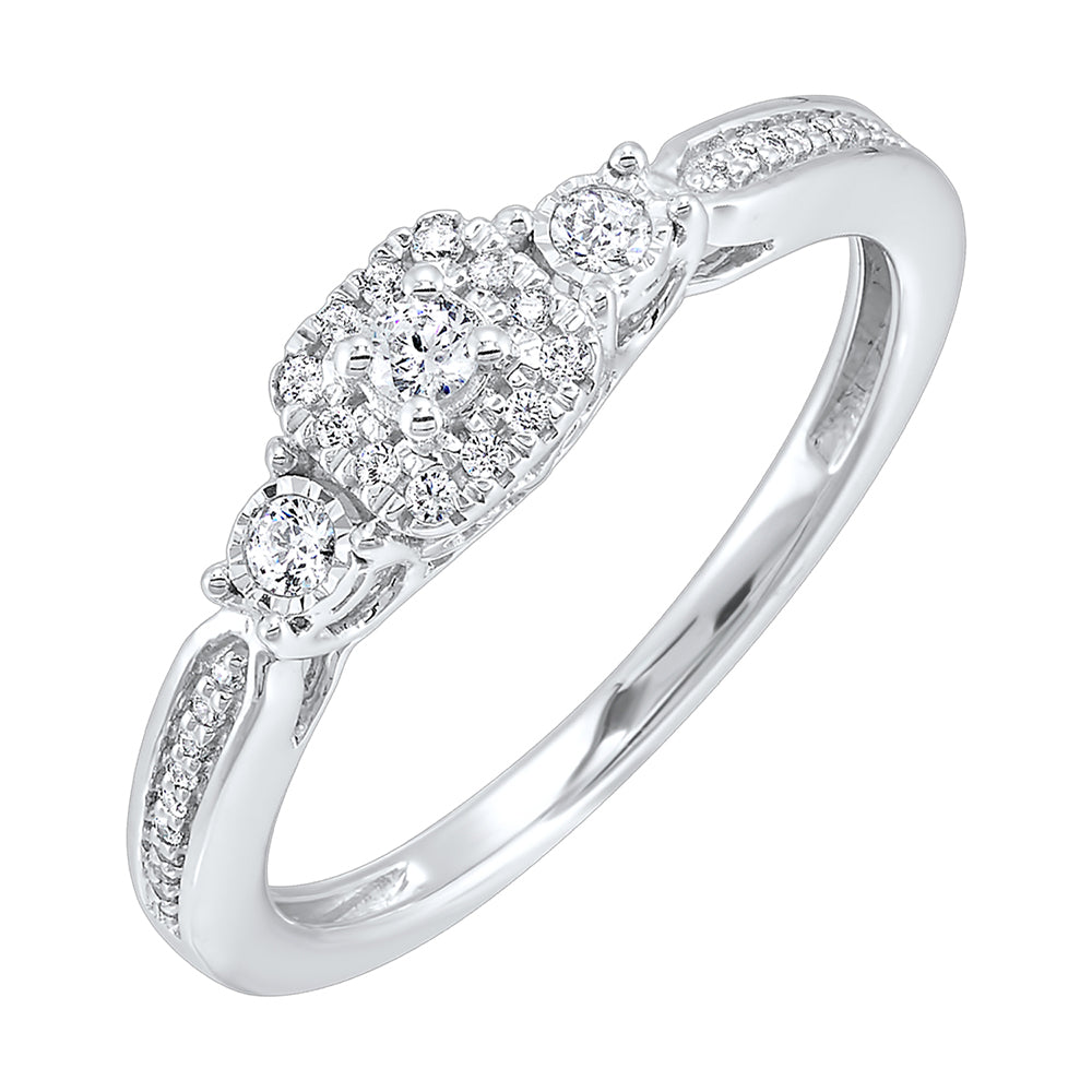 Silver Diamond 1/5Ctw Ring
