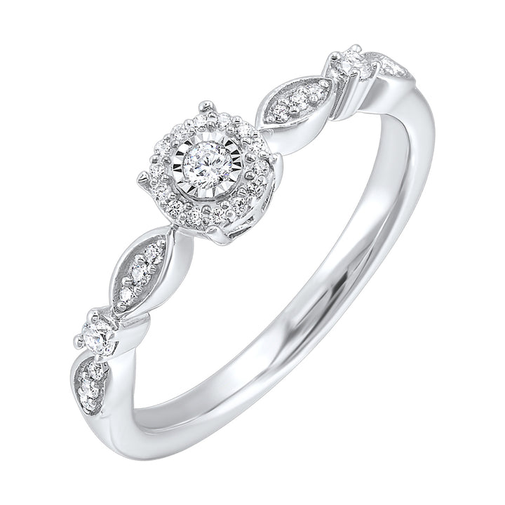 Silver Diamond 1/5Ctw Ring
