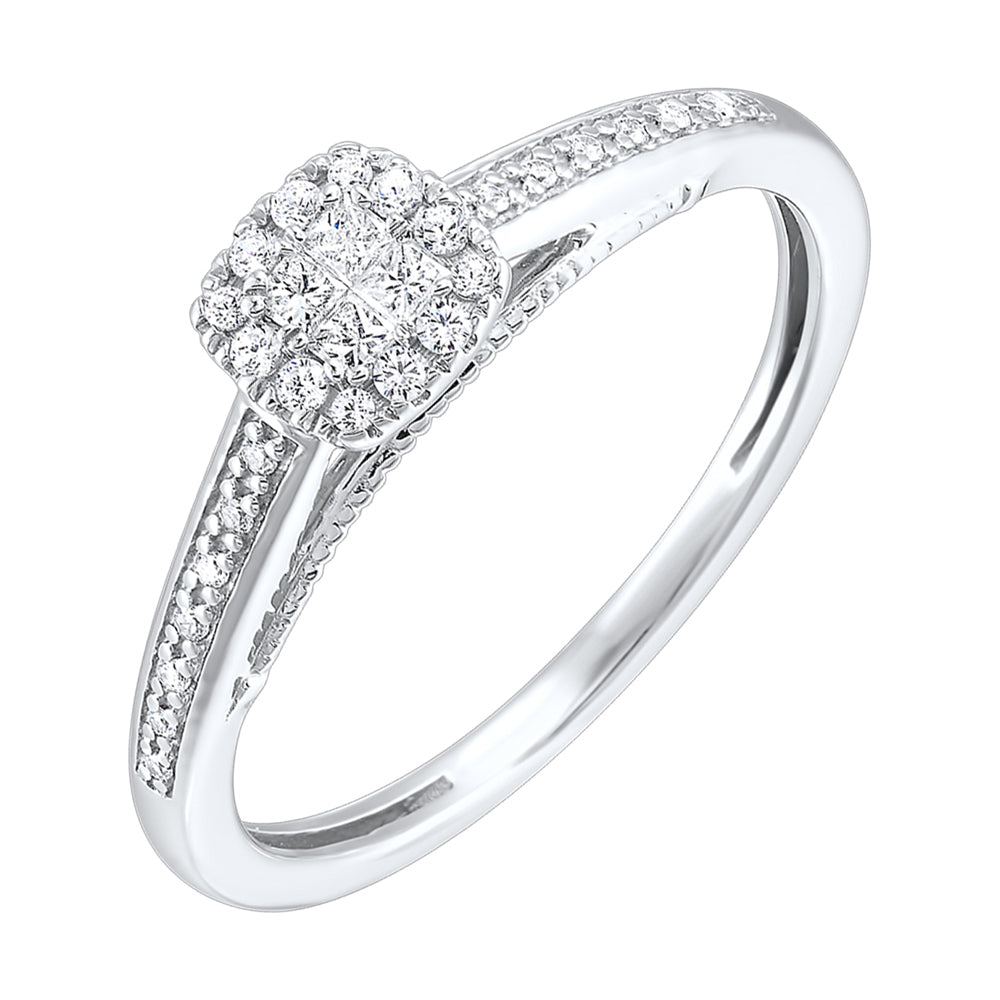 10Kt White Gold Diamond 1/5Ctw Ring