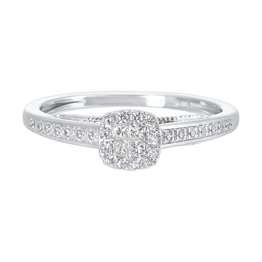 10Kt White Gold Diamond 1/5Ctw Ring