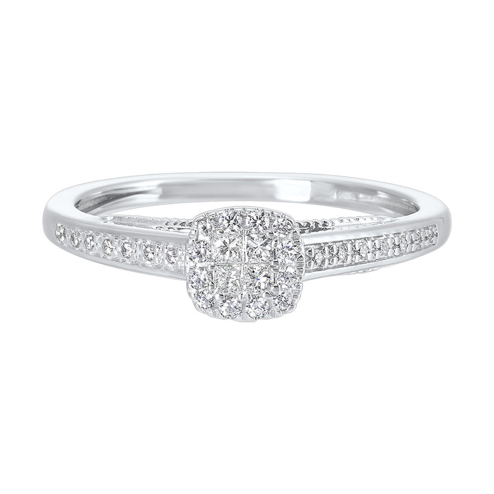10Kt White Gold Diamond 1/5Ctw Ring