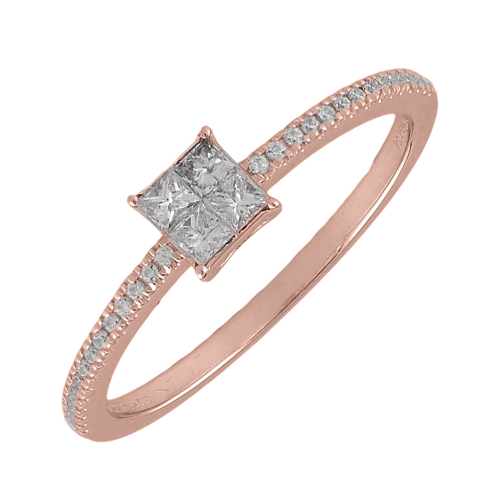 10Kt Rose Gold Diamond 1/5Ctw Ring