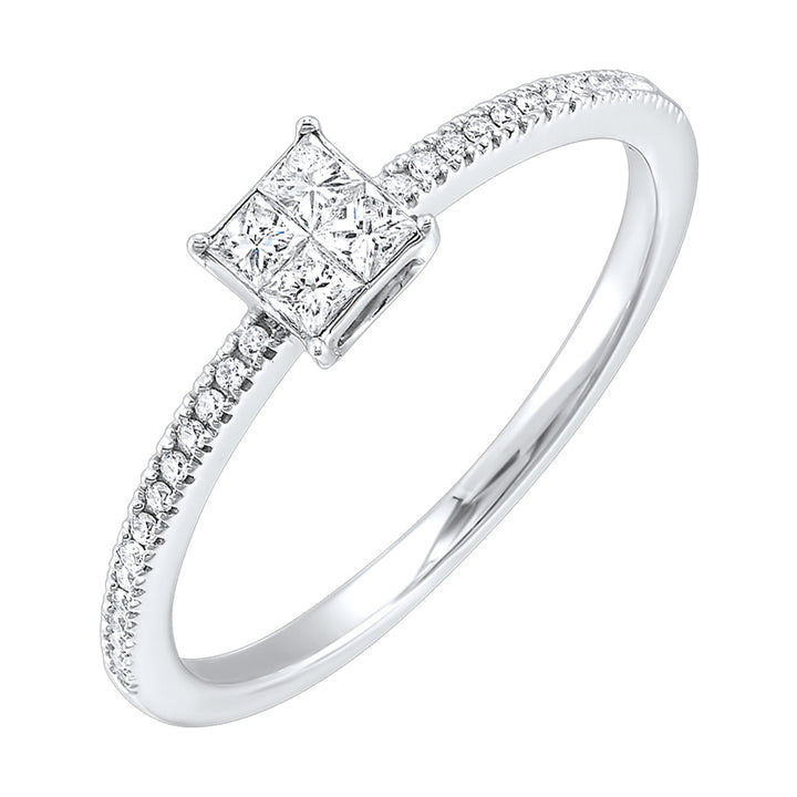 10Kt White Gold Diamond 1/5Ctw Ring