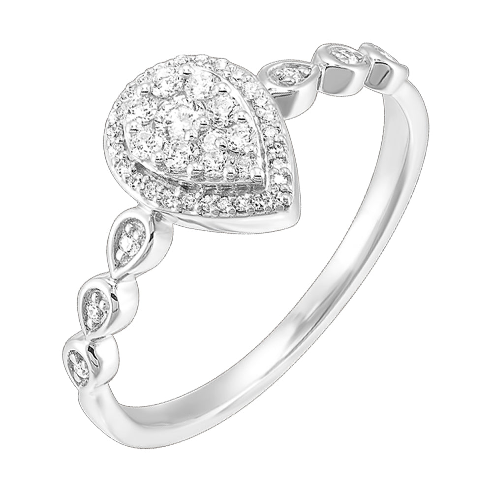 10Kt White Gold Diamond 1/5Ctw Ring