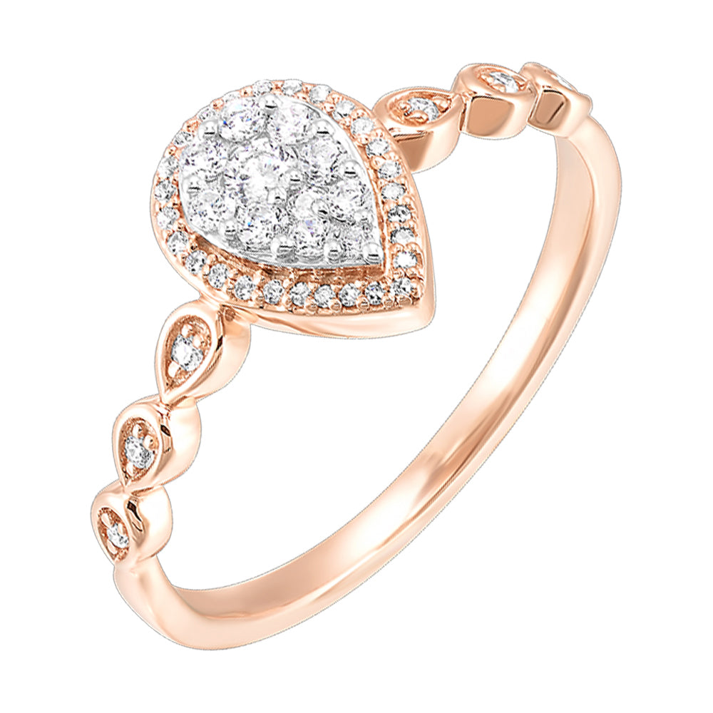 10Kt Rose Gold Diamond 1/5Ctw Ring