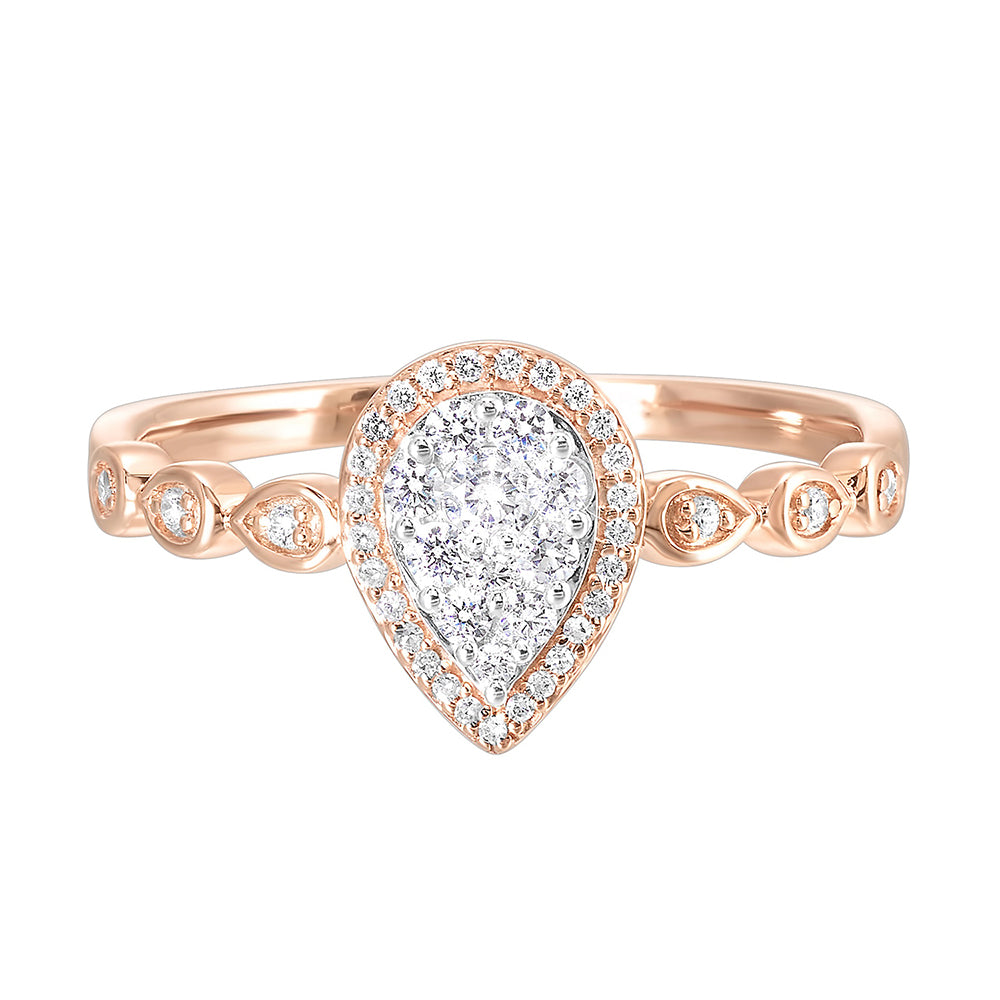 10Kt Rose Gold Diamond 1/5Ctw Ring