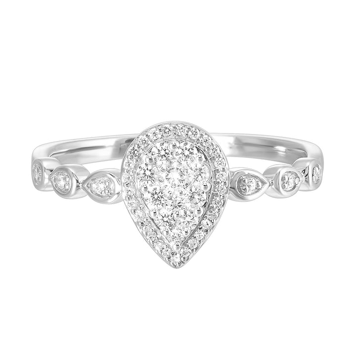 10Kt White Gold Diamond 1/5Ctw Ring