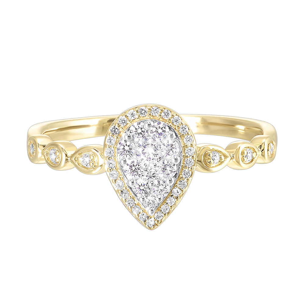 10Kt Yellow Gold Diamond 1/5Ctw Ring