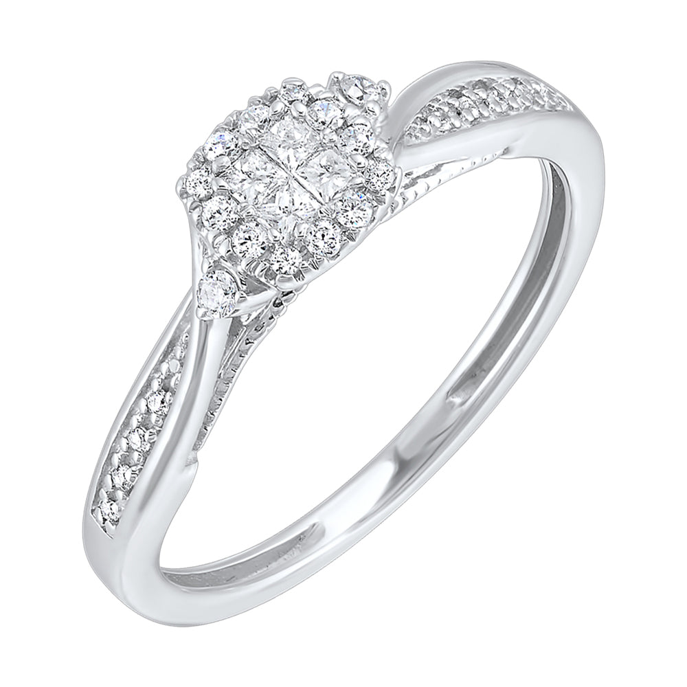 10Kt White Gold Diamond 1/5Ctw Ring