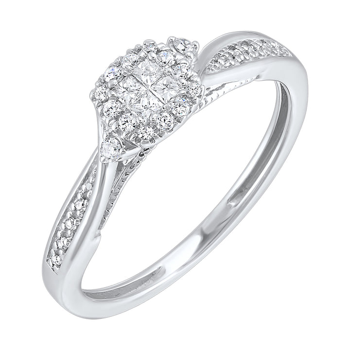 10Kt White Gold Diamond 1/5Ctw Ring