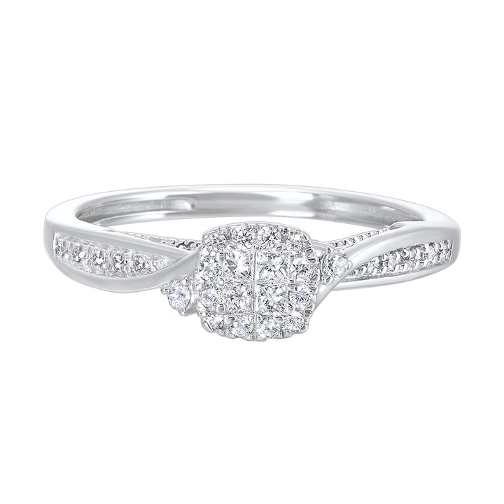 10Kt White Gold Diamond 1/5Ctw Ring