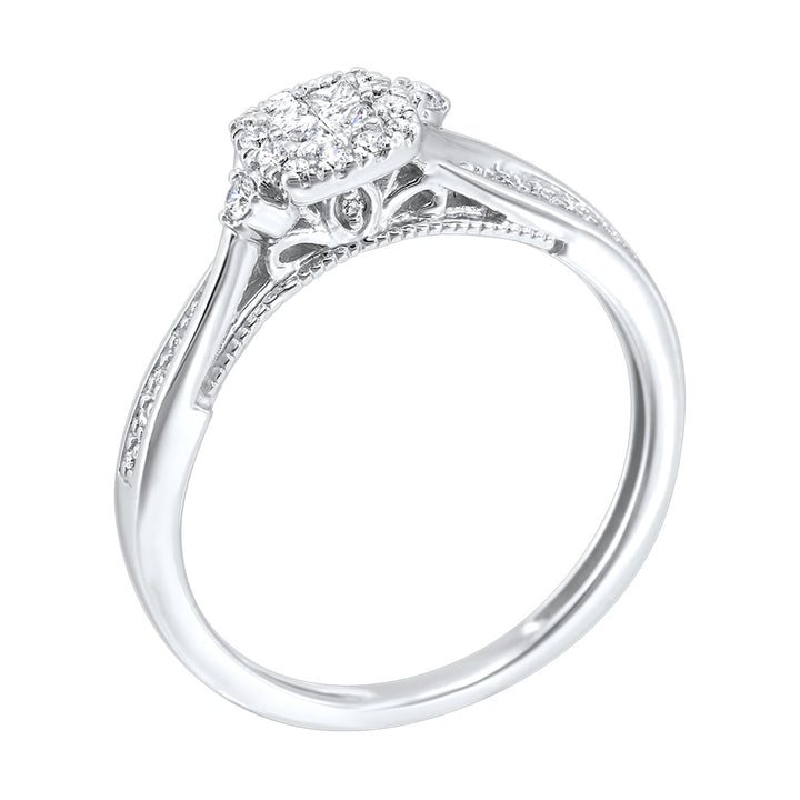10Kt White Gold Diamond 1/5Ctw Ring