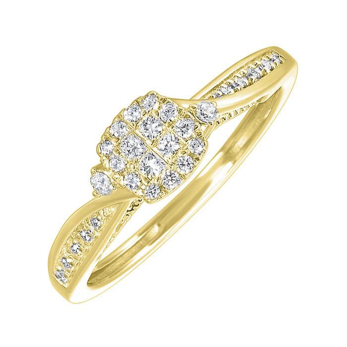 10Kt Yellow Gold Diamond 1/5Ctw Ring