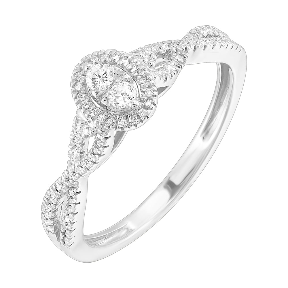 10Kt White Gold Diamond 1/5Ctw Ring