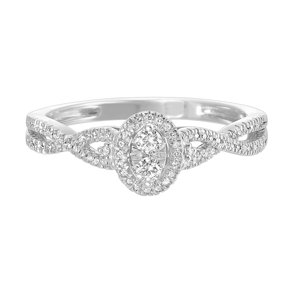 10Kt White Gold Diamond 1/5Ctw Ring