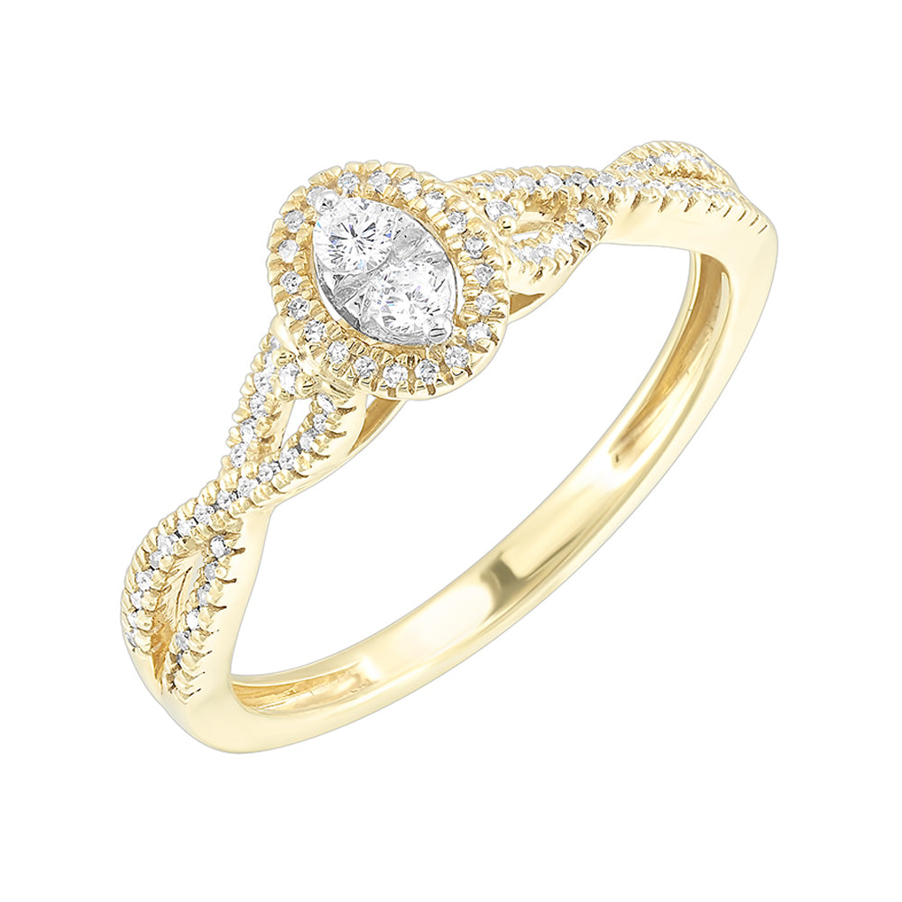 10Kt Yellow Gold Diamond 1/5Ctw Ring