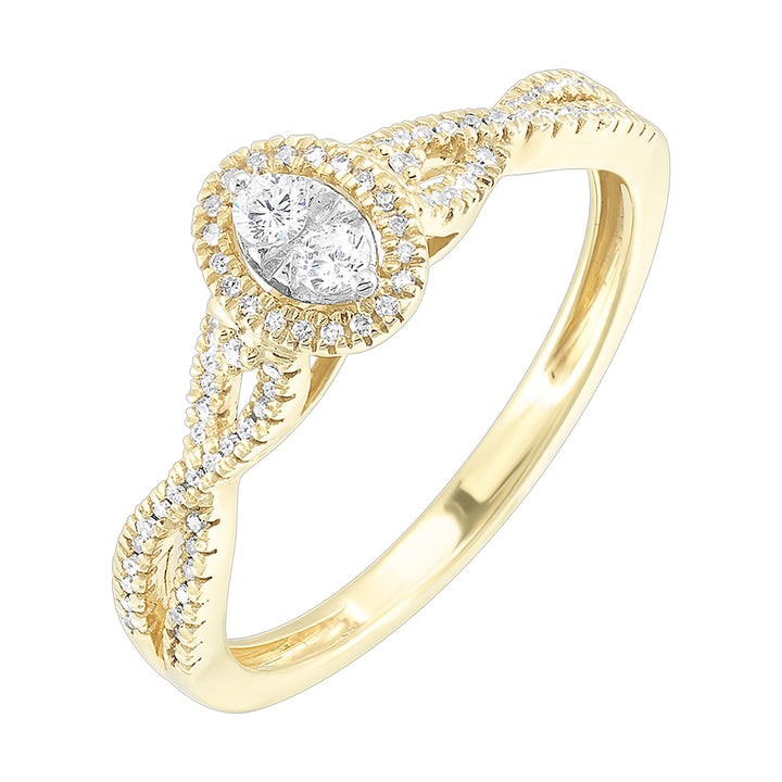 10Kt Yellow Gold Diamond 1/5Ctw Ring