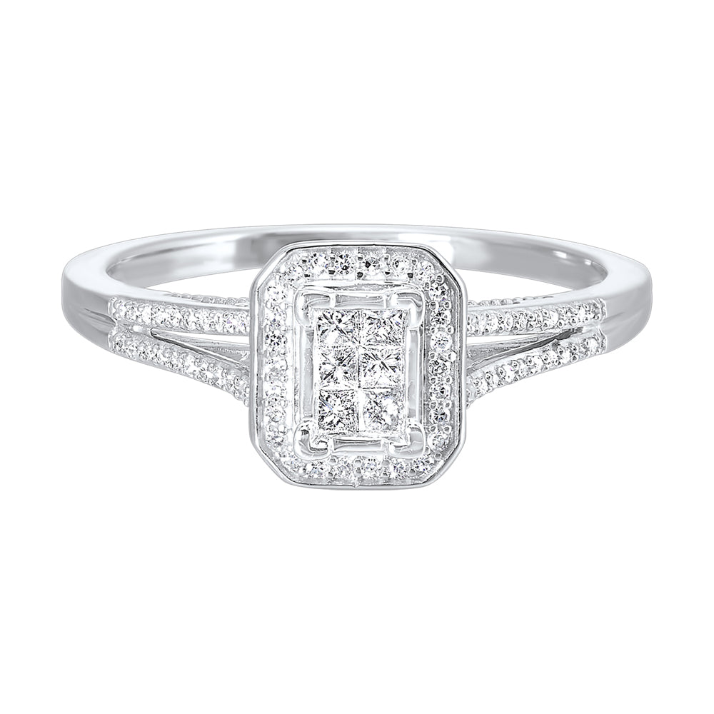 10Kt White Gold Diamond 1/4Ctw Ring