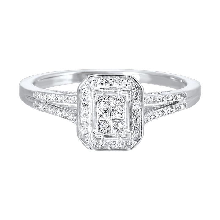 10Kt White Gold Diamond 1/4Ctw Ring