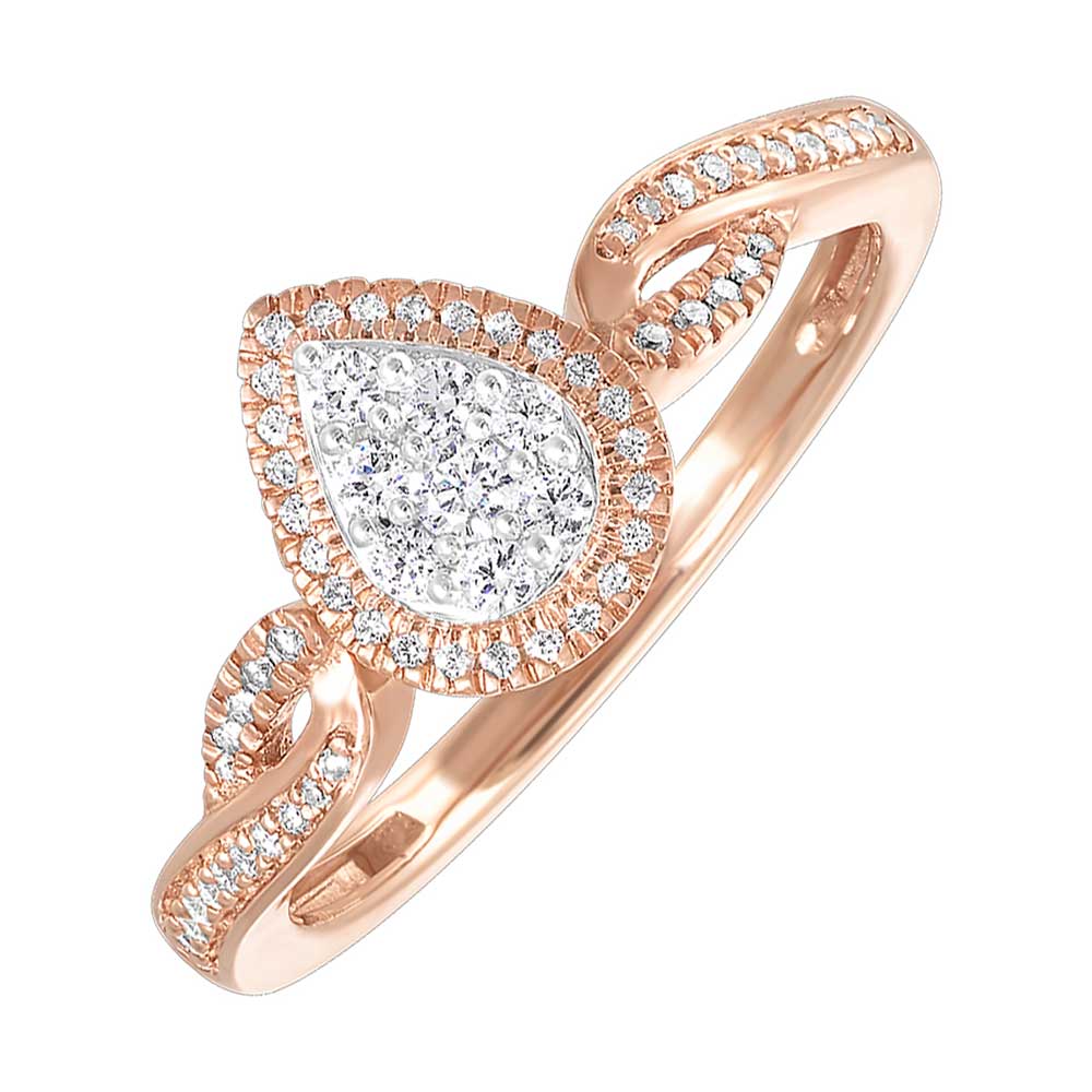 10Kt Rose Gold Diamond 1/5Ctw Ring