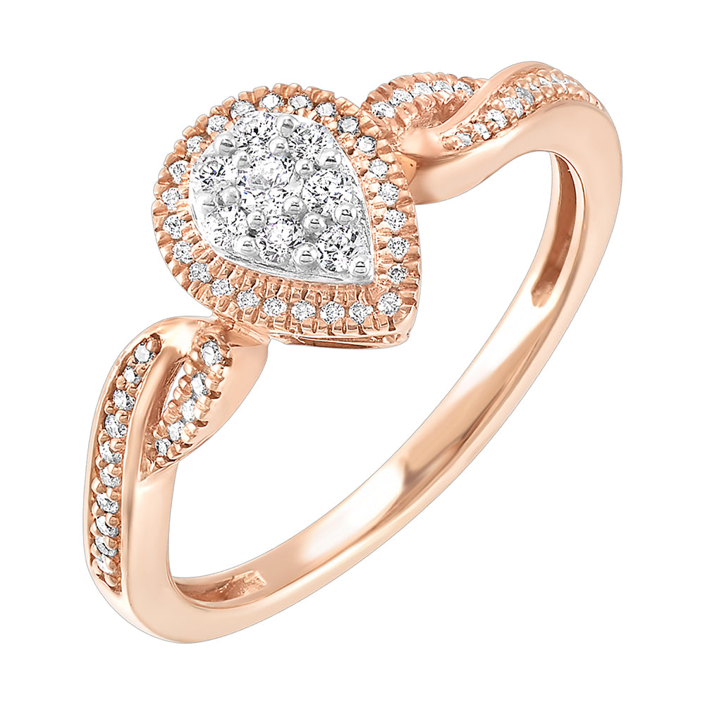 10Kt Rose Gold Diamond 1/5Ctw Ring