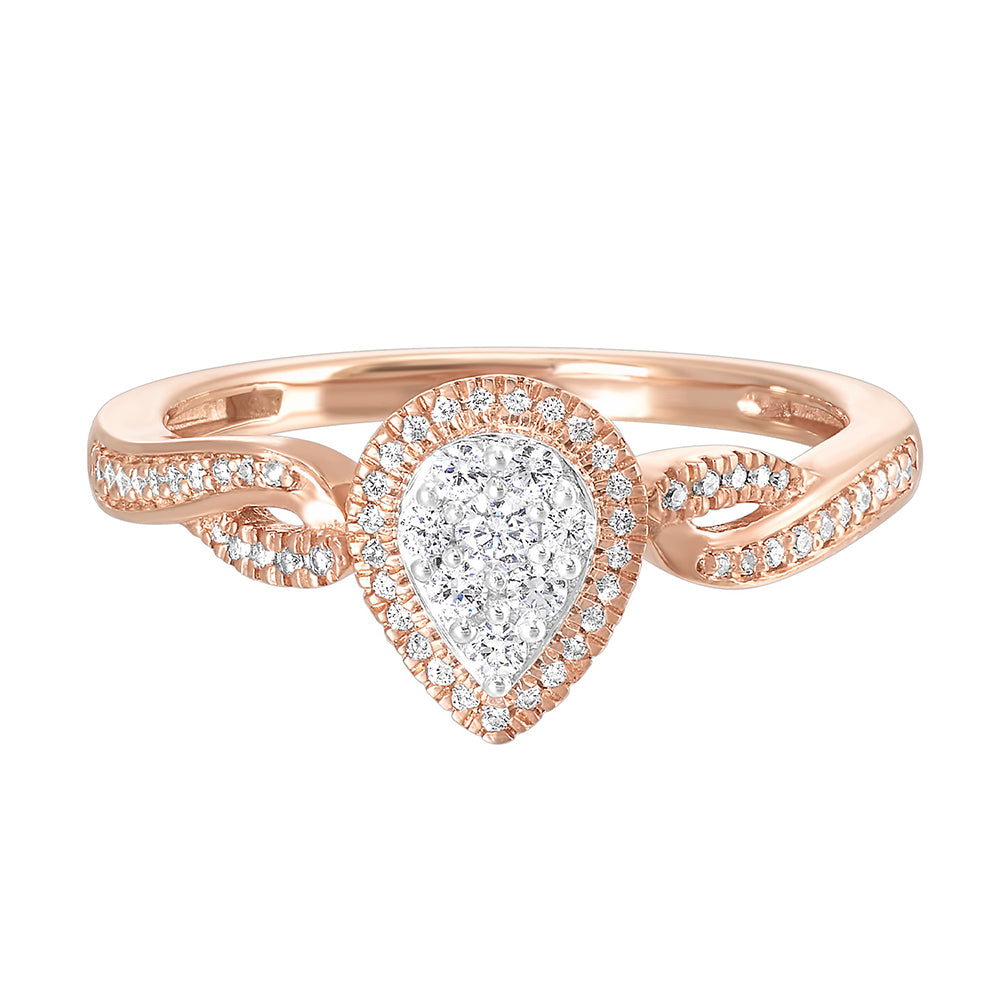 10Kt Rose Gold Diamond 1/5Ctw Ring