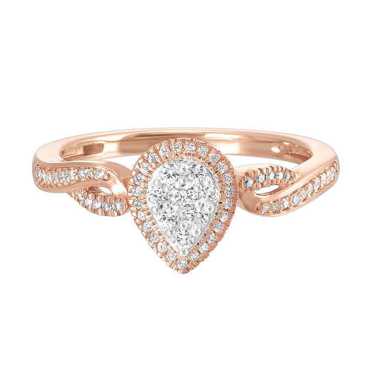 10Kt Rose Gold Diamond 1/5Ctw Ring
