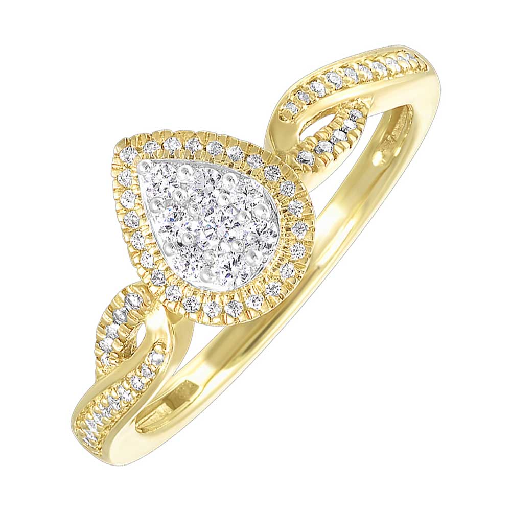 10Kt Yellow Gold Diamond 1/5Ctw Ring