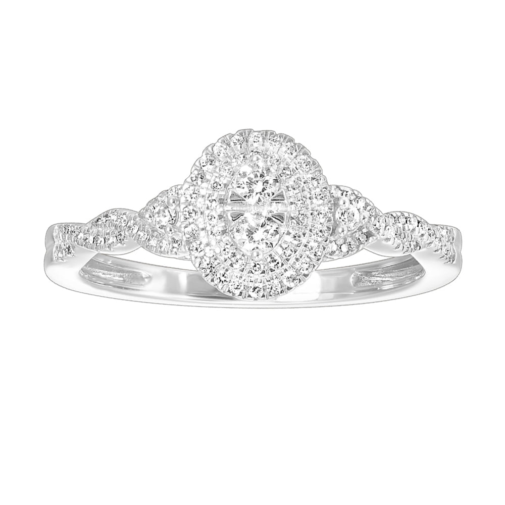 10Kt White Gold Diamond 1/4Ctw Ring