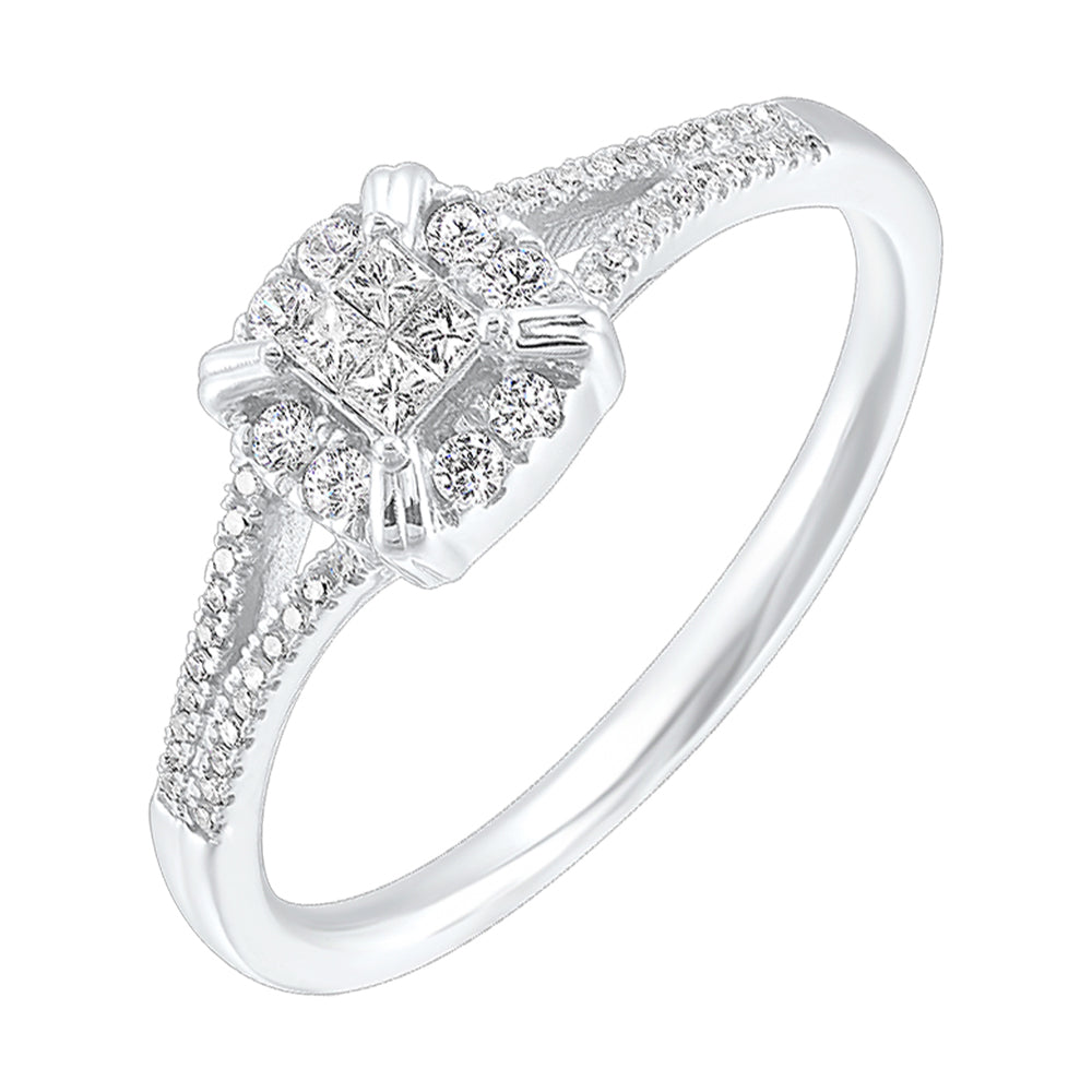 10Kt White Gold Diamond 1/5Ctw Ring