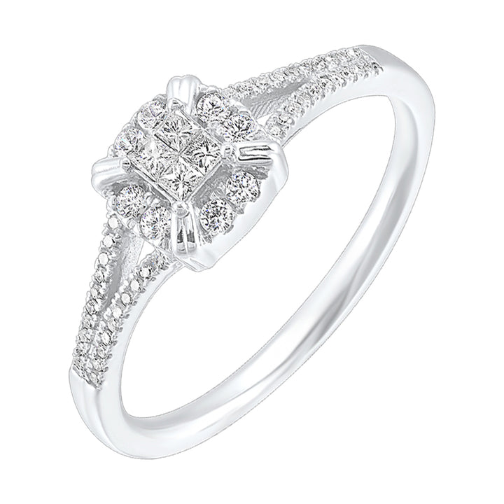 10Kt White Gold Diamond 1/5Ctw Ring