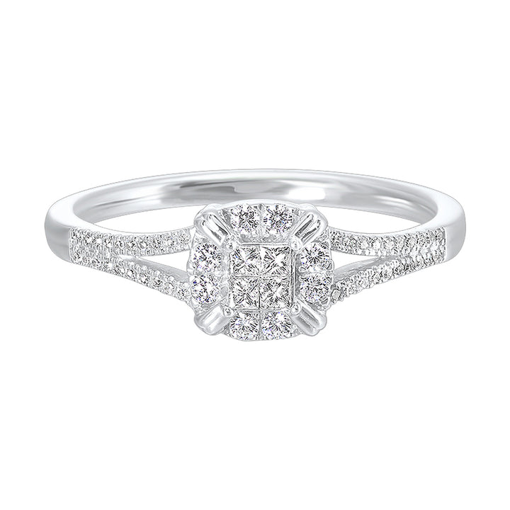 10Kt White Gold Diamond 1/5Ctw Ring