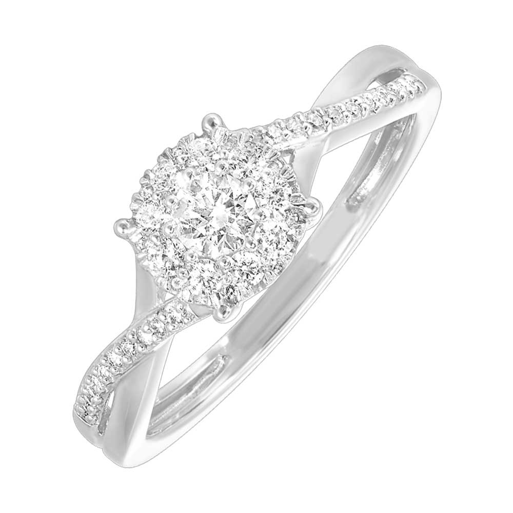 10Kt White Gold Diamond 3/8Ctw Ring