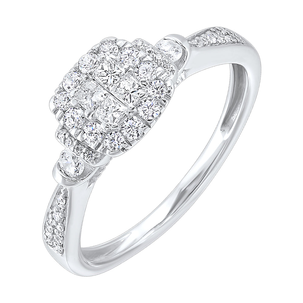 10Kt White Gold Diamond 3/8Ctw Ring