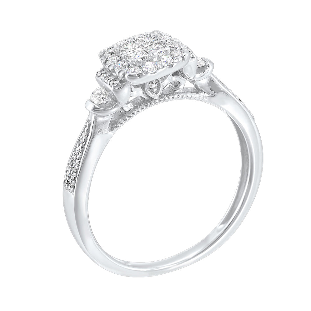 10Kt White Gold Diamond 3/8Ctw Ring