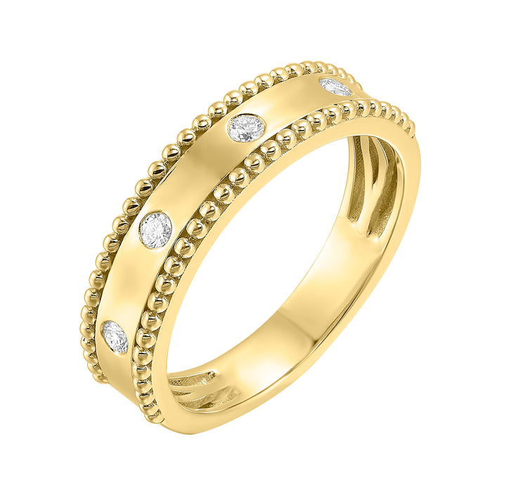 14Kt Yellow Gold Diamond 1/10Ctw Ring