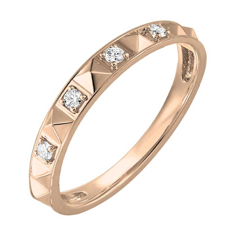 14Kt Rose Gold Diamond 1/10Ctw Ring