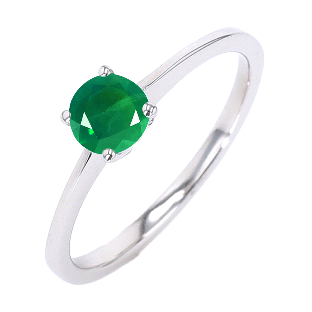 Silver Created-Emerald 1/2Ctw Ring