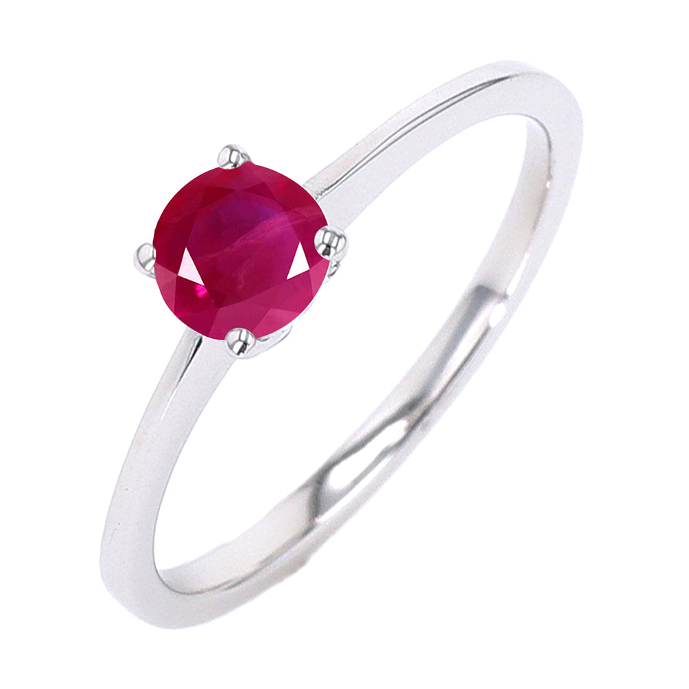 Silver Created Ruby 5/8Ctw Ring