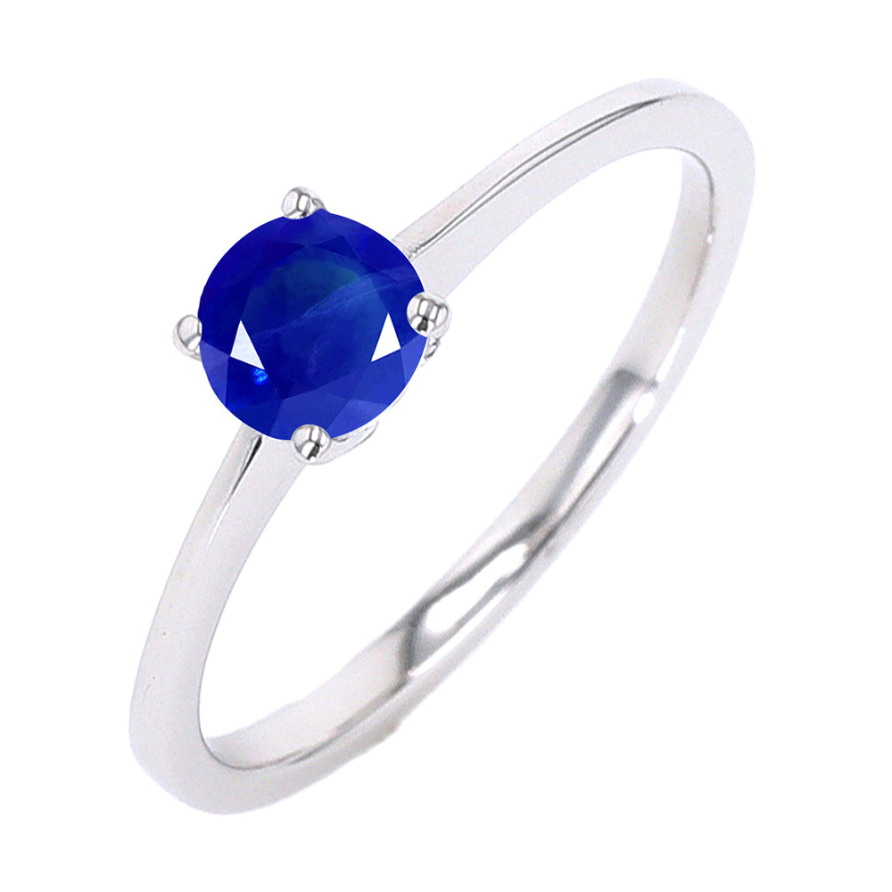 Silver Created Sapphire 5/8Ctw Ring