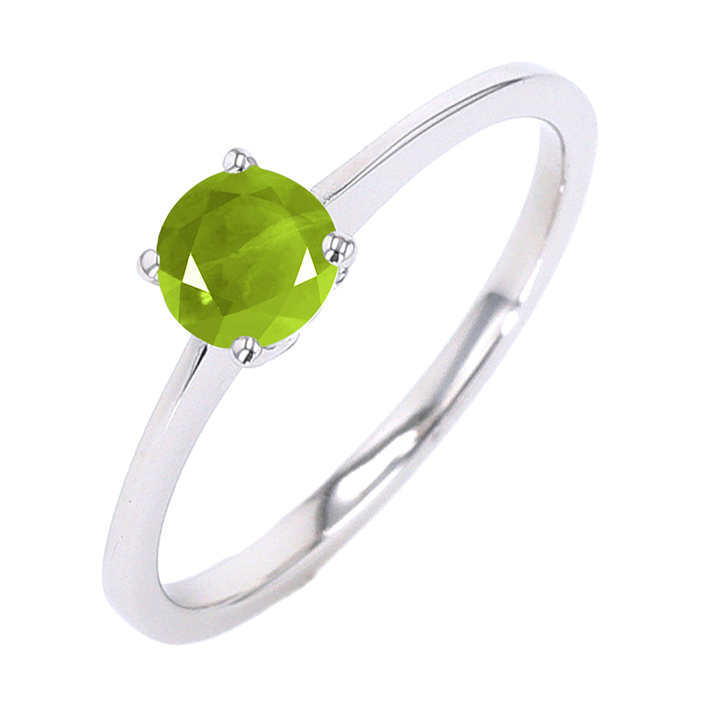 Silver Peridot 5/8Ctw Ring