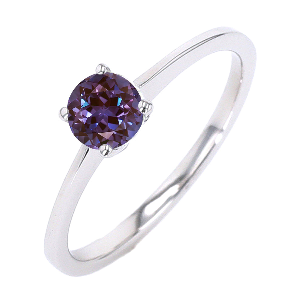 Silver Syn Alexandrite 5/8Ctw Ring