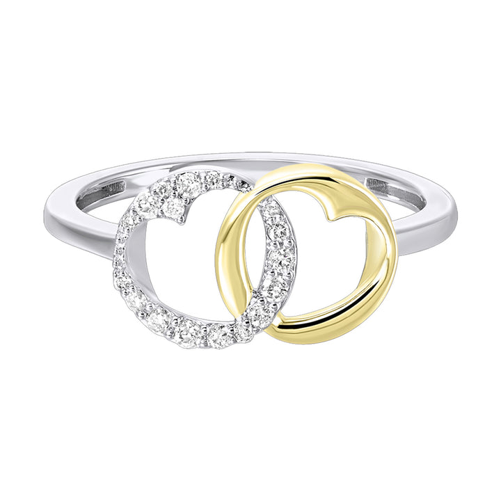 Gold Silver White Yellow Diamond 1/10Ctw Ring