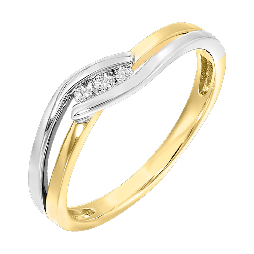 10Kt White Yellow Gold Diamond 1/15Ctw Ring
