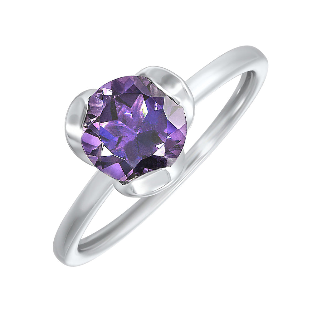 Silver & Amethyst 1 1/5Ctw Ring