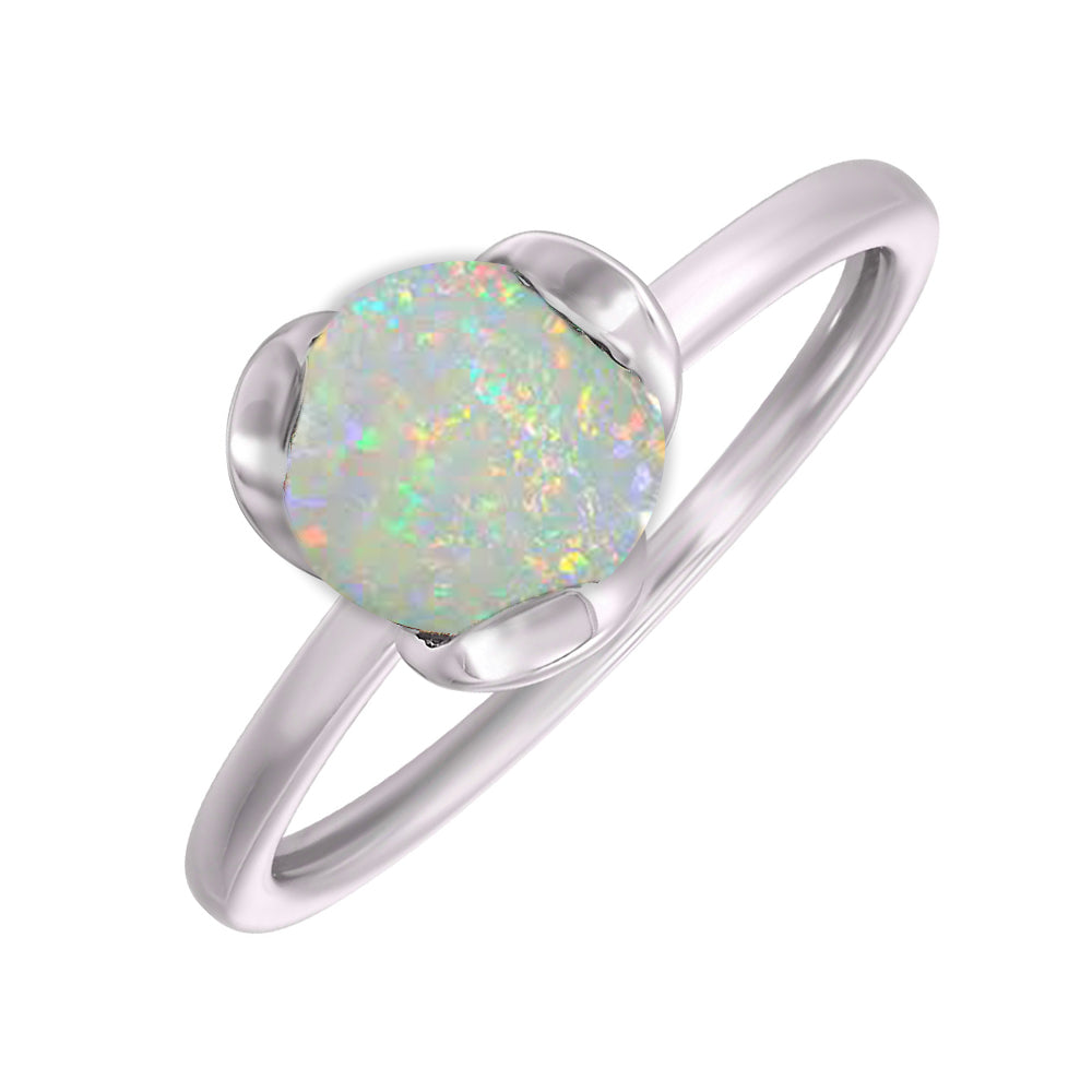 Silver & Opal 7/8Ctw Ring