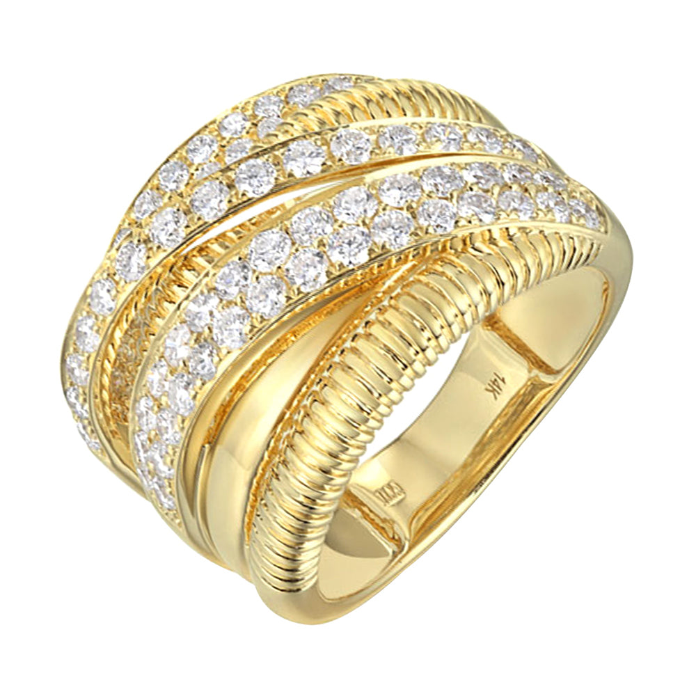 14Kt Yellow Gold Diamond 1 1/3Ctw Ring