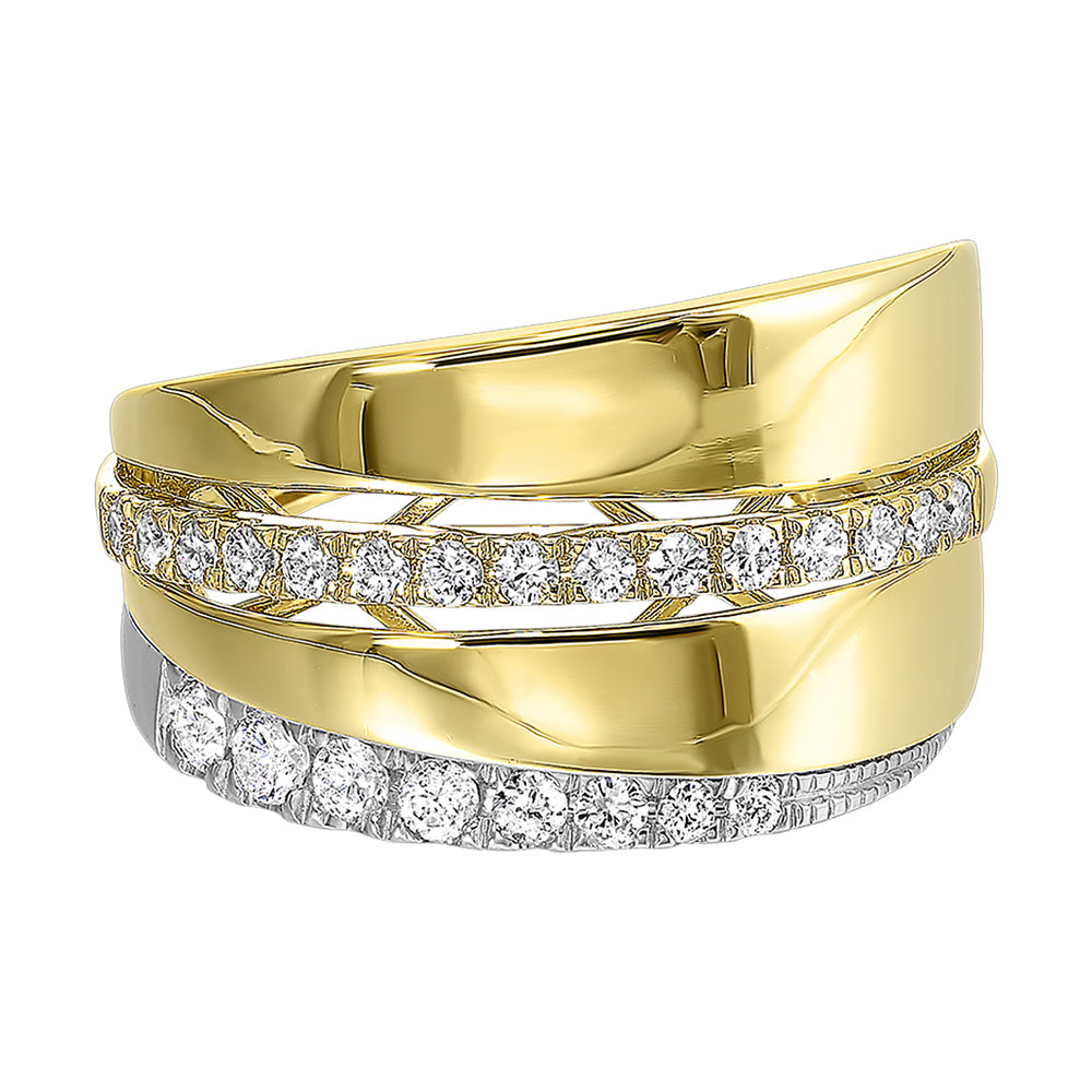 14Kt White Yellow Gold Diamond 3/8Ctw Ring