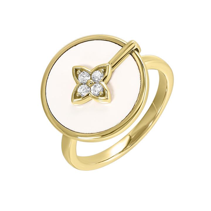14Kt Yellow Gold Diamond 1/10Ctw Ring
