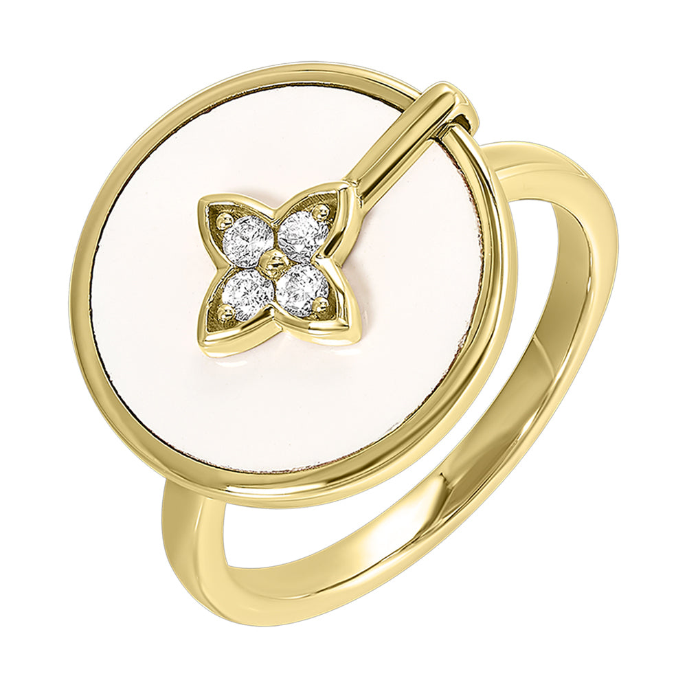 14Kt Yellow Gold Diamond 1/10Ctw Ring